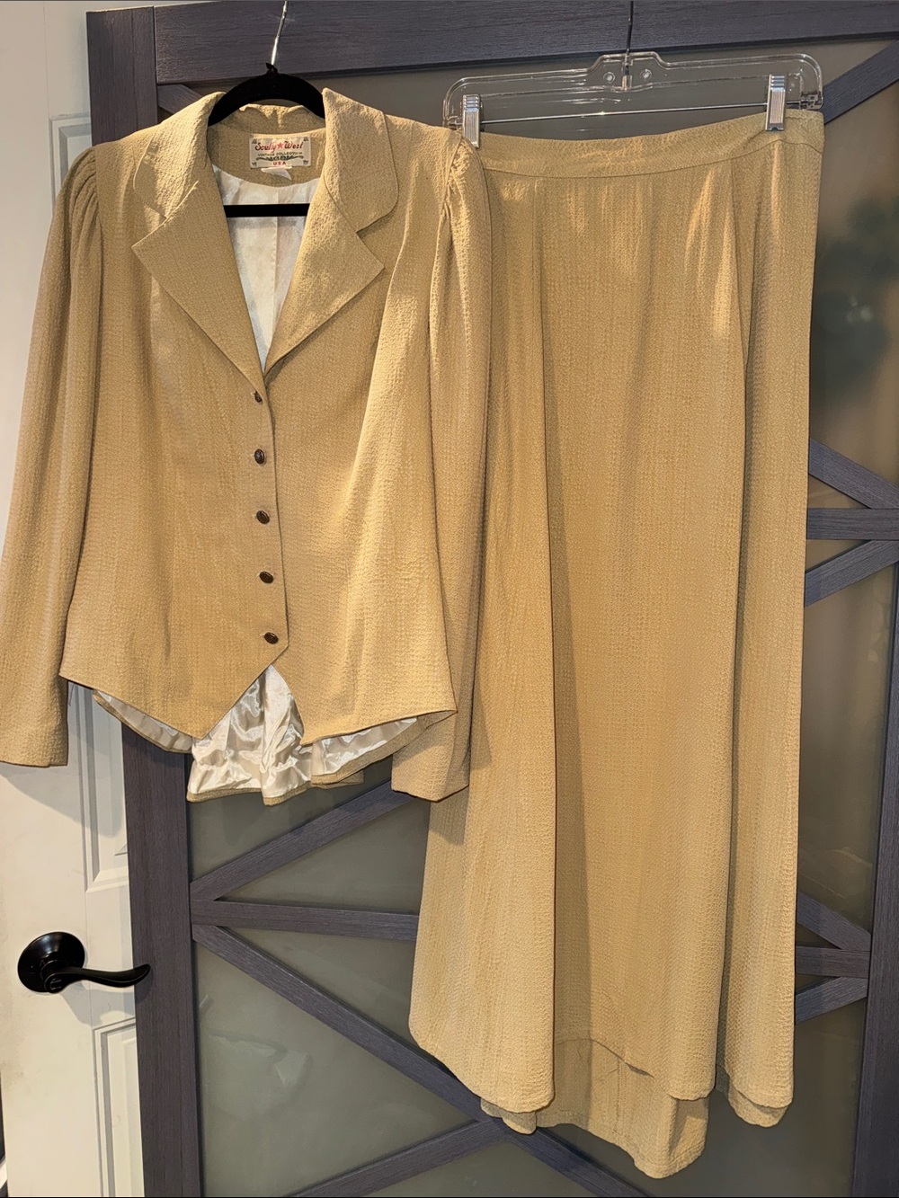 Scully West Vintage Western Victorian Jacket Skirt Set L Made USA